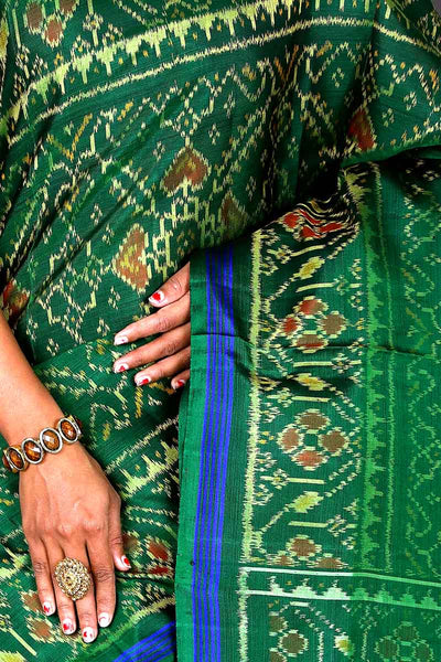 Green and Blue Patola Saree