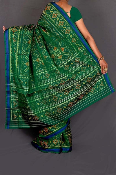 Green and Blue Patola Saree