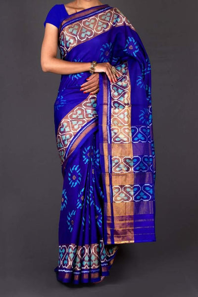Dark Blue Zaributta  Patola Saree