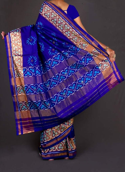 Dark Blue Zaributta  Patola Saree