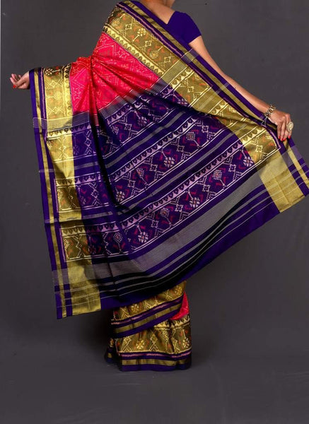Pink and Blue PanchandaPatola Saree