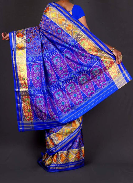 Blue with Copper Patola Saree