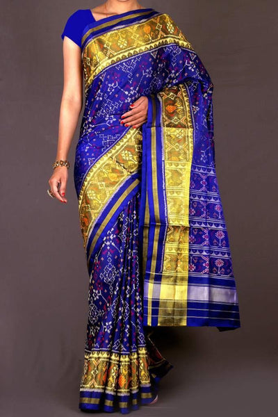 Dark Blue Navratna Patola Saree