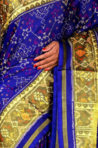 Dark Blue Navratna Patola Saree