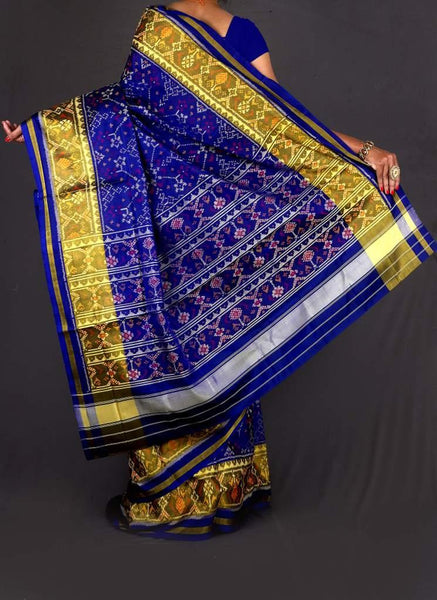 Dark Blue Navratna Patola Saree