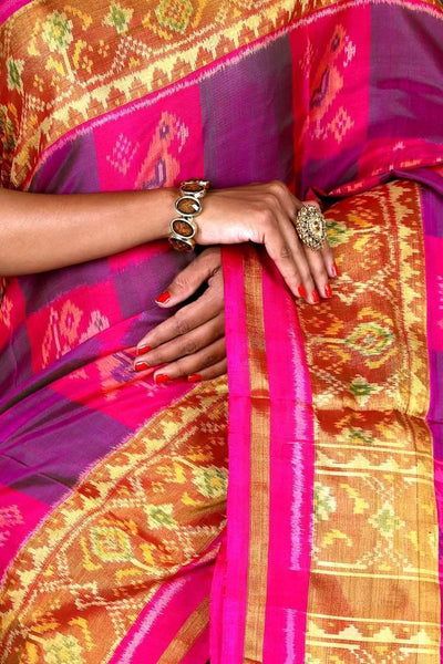 Pink and Purple Patola Saree