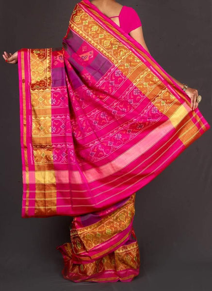 Pink and Purple Patola Saree