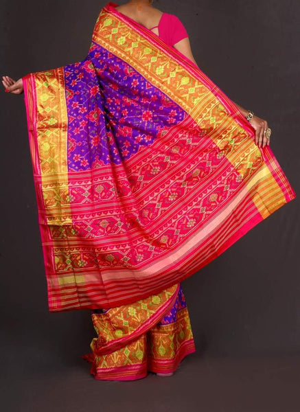Purple and Pink Navratna Patola Saree