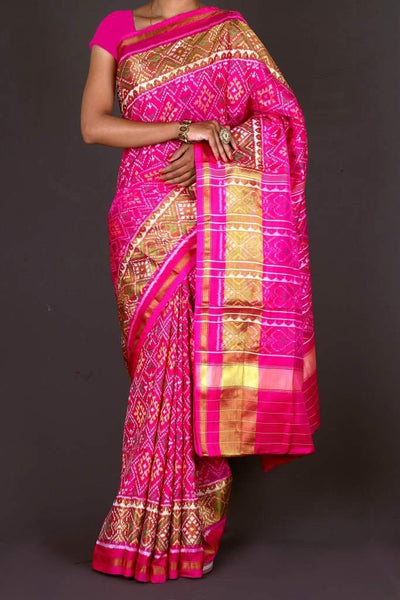 Pink panchanda Patola Saree