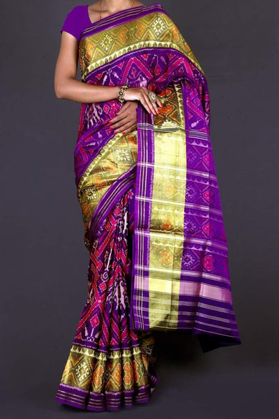 Dark purple Narikunj  Patola Saree