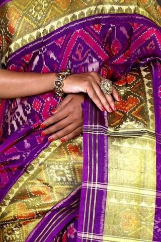 Dark purple Narikunj  Patola Saree