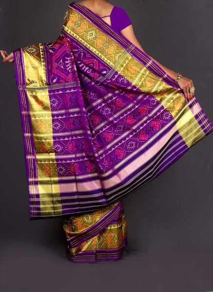 Dark purple Narikunj  Patola Saree