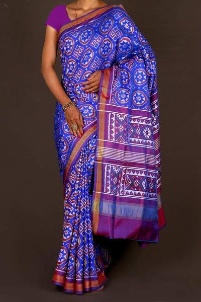 Sky Blue Patola Saree