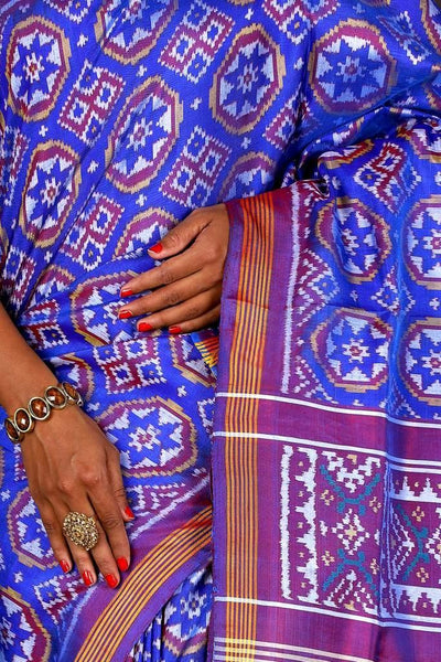 Sky Blue Patola Saree