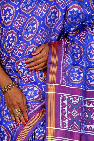 Sky Blue Patola Saree