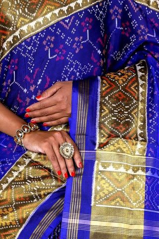Blue Navratna Patola Saree