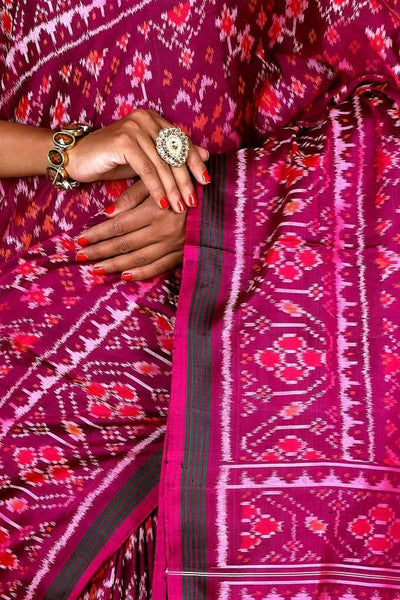 Purple Double ikat style Patola Saree