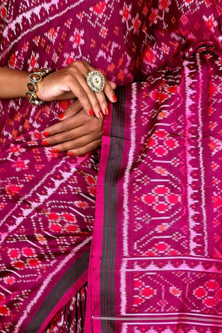 Purple Double ikat style Patola Saree
