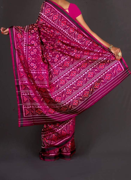 Purple Double ikat style Patola Saree