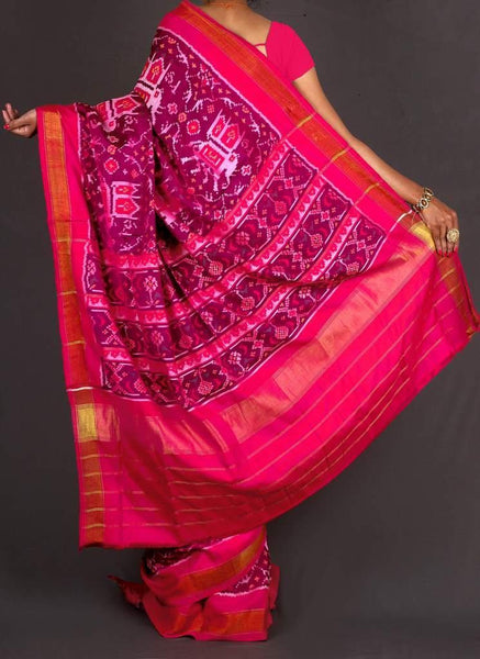 Purple and Pink Patola Saree