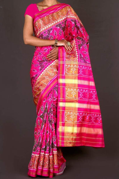 Pink Chhbadi bhat Patola Saree