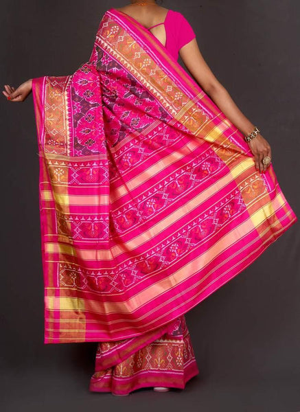 Pink Chhbadi bhat Patola Saree