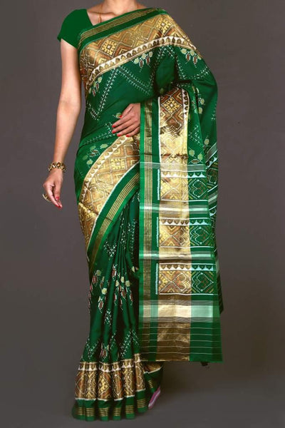 Green ambadal Patola Saree