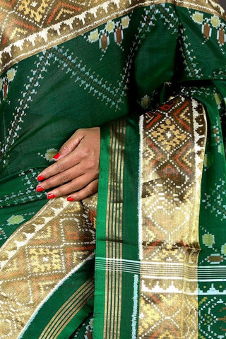 Green ambadal Patola Saree
