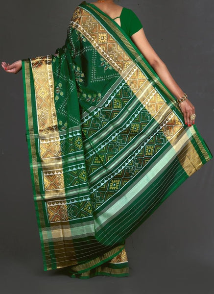 Green ambadal Patola Saree