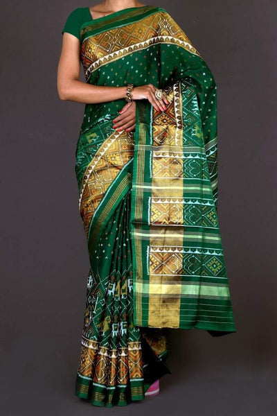 Green and Golden Patola Saree