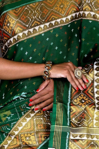 Green and Golden Patola Saree