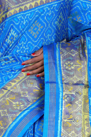 Sky Blue Patola Saree