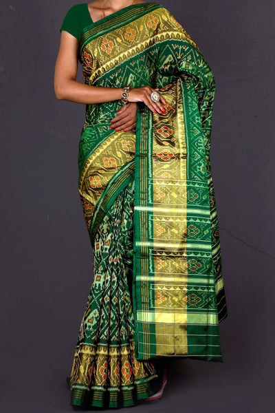 Green Narikunj  Patola Saree