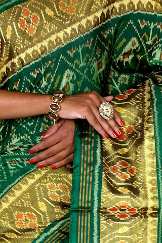 Green Narikunj  Patola Saree