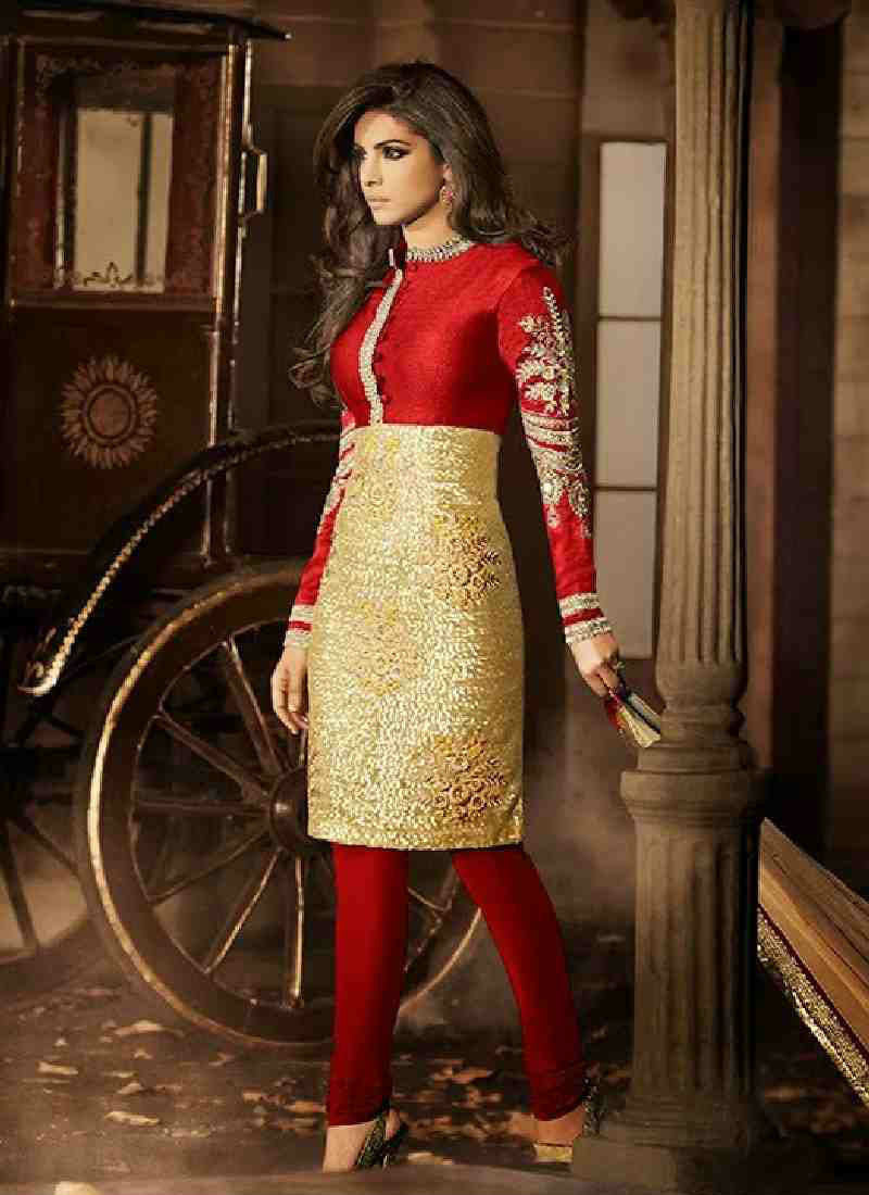 Rose Red Suit With Contrast Dupatta – Indianvirasat