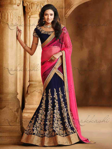 Net Pink Colour With Emb. & Hand Work - New India Fashion