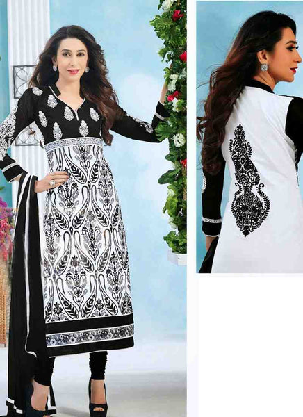 White black nice combination beautiful designer salwar suit - New India Fashion