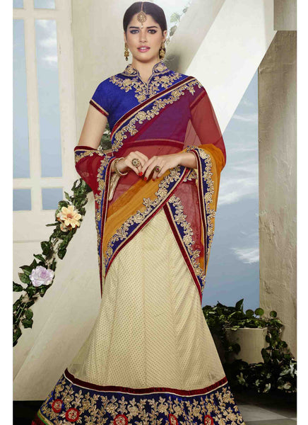 Charming Cream Lehenga Choli Set - New India Fashion