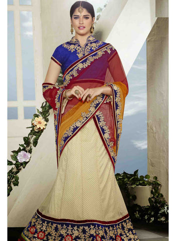 Charming Cream Lehenga Choli Set - New India Fashion