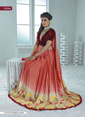 Pink cream shaded beautiful combination designer heavy saree - New India Fashion