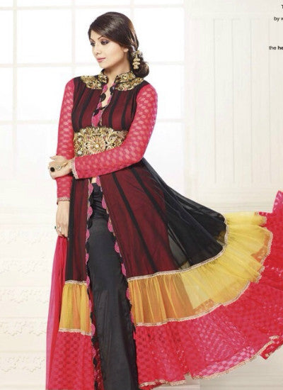 Peach black Indian salwar suit - New India Fashion