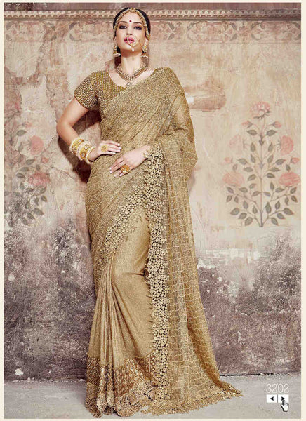 Cream colour saree - New India Fashion