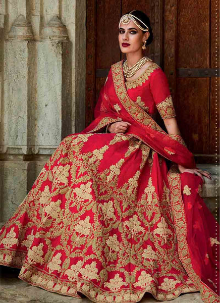 Red designer lehenga 