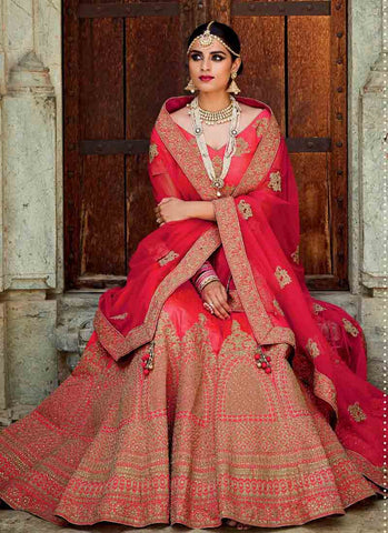 Red designer lehenga 
