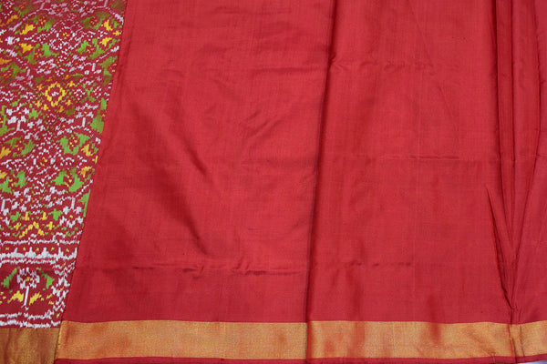 Patola saree in 8play woven in Red and Green combination