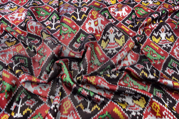 Patola saree in maroon and black combination