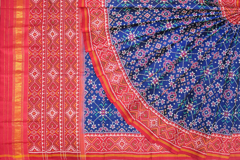 Patola saree in blue and red conbination