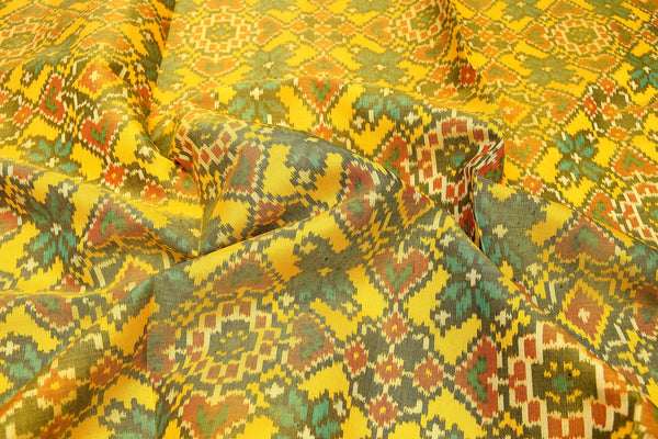 Patola saree in red and yellow combination