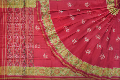 Patola saree in full red colour