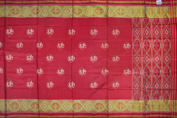 Patola saree in full red colour
